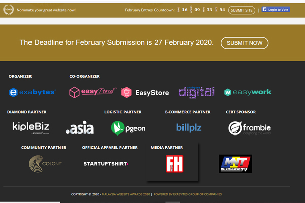 Fh media sekali lagi jadi pilihan media rasmi program malaysia website awards sesi 2020